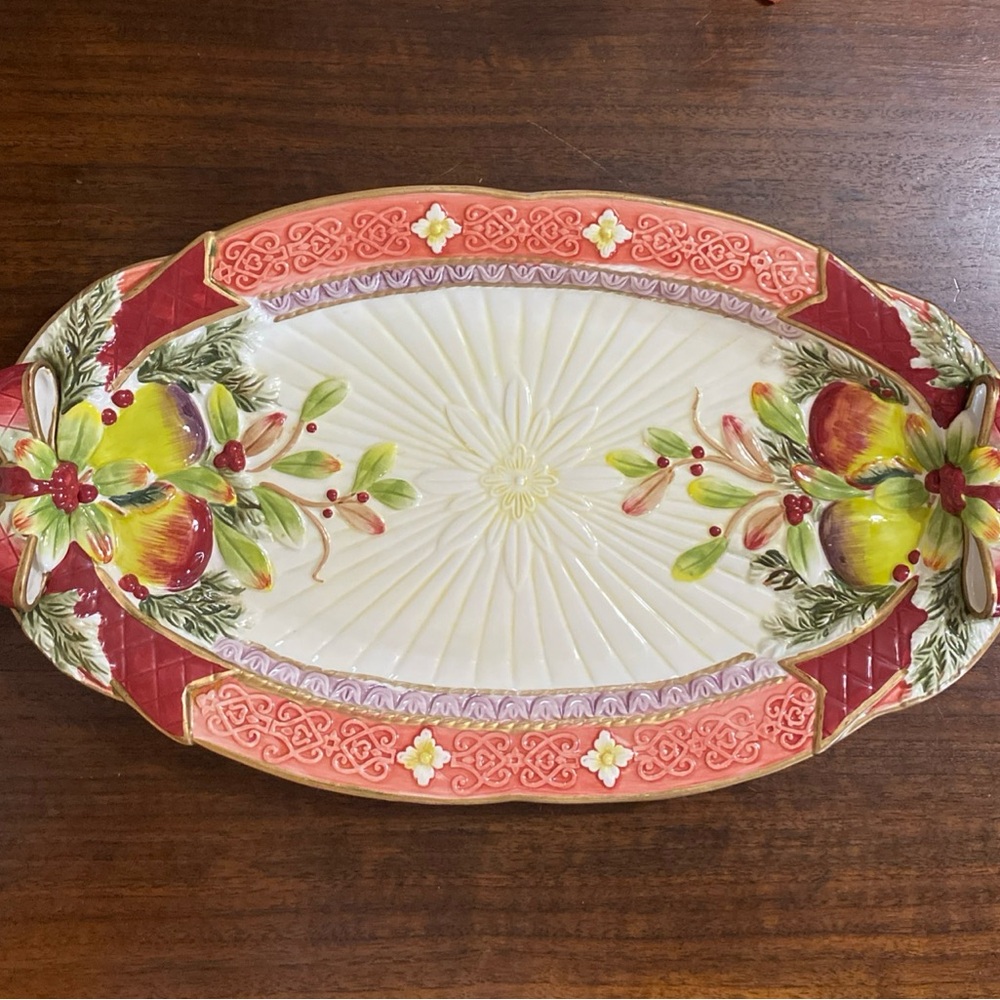 Cosmos Gift Corporation Oval Ceramic Holiday Platter